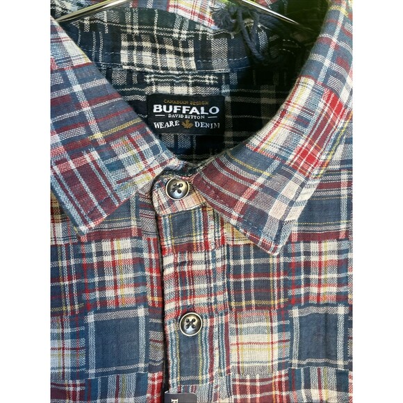 Buffalo David Bitton Men Size S Blue Check Short Sleeve Casual Shirts Lot 2 - Picture 5 of 7
